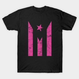 Puerto Rico Black Flag Pink Boricua Strong Puerto Rican Girl T-Shirt